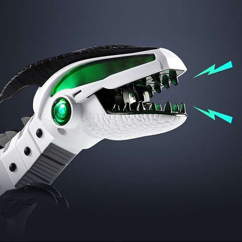 Large white robotic dinosaur - large,