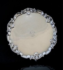Antique Sterling silver waiter, card tray