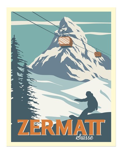 Zermatt suisse vintage ski - suisse,