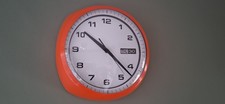 Vintage Orange Day/Date Quartz Wall Clock