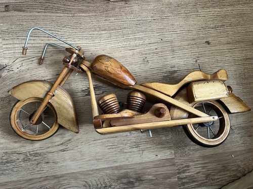 Hand made wooden motorbike - hand,