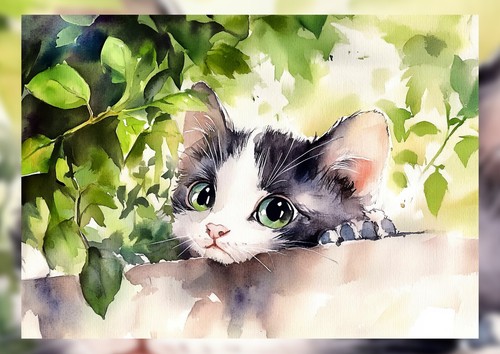 Cute cat wall x7 - cat, on