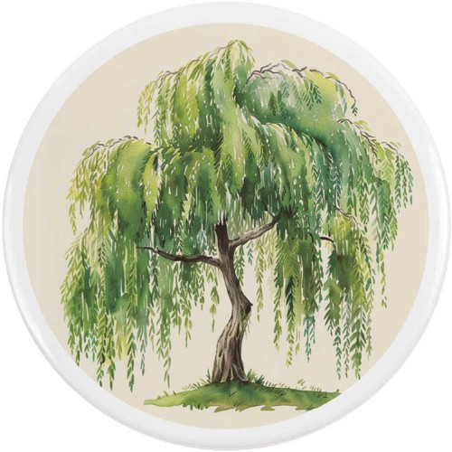 Weeping willow tree button - 'weeping,