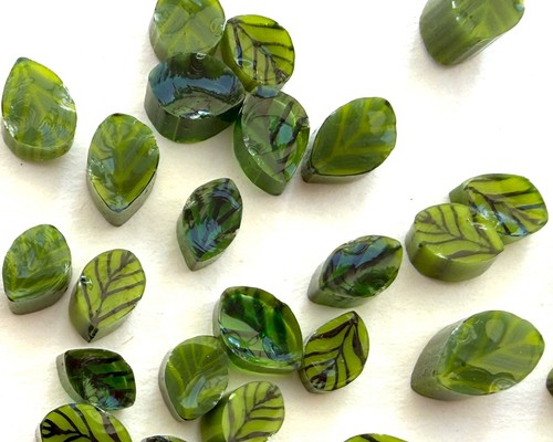 Green leaf murrini for glass