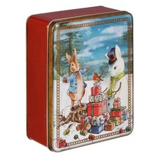 Peter Rabbit Storage Tin Beatrix Potter Christmas Rectangular Container With Lid