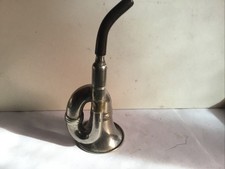  Vintage Chromed Bicycle Horn Early 20 Th Century Rubber Bellows Missing 6 1/2" 