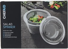 Chef Aid Clear Plastic Salad Spinner & Vegetable Dryer, 4.4 Litre Capacity, Easy