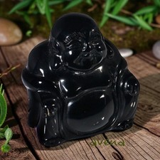 Black Obsidian Carved Buddha