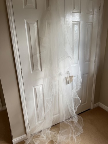 Ivory cathedral length bridal - ivory,