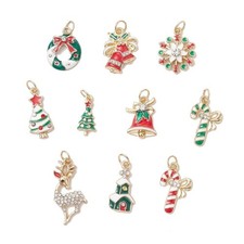 10 Mixed Christmas Gold Tone