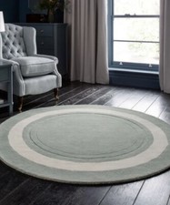 BNWT Sophisticated Laura Ashley Lewes Duck Egg Rug, Circular 180cm **Last One**