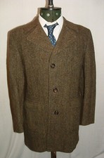Vintage Harris Tweed Dunn & Co wool warm car coat