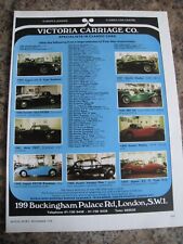 VICTORIA CARRIAGE CO. CLASSIC CARS LONDON 1978 ADVERT A4 SIZE FILE J