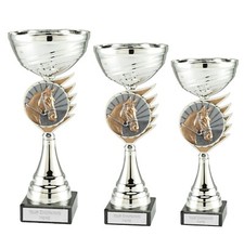 Personalised Silver Horse Riding Equestrian Cup Trophy Award In 3 Sizes Engraved