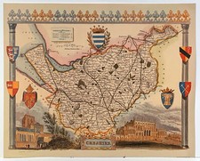 Cheshire reproduction map print heavy textured paper