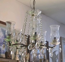 Chandelier 5 Glass Arm Vintage