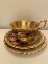 AYNSLEY ORCHARD GOLD TRIO, CUP SAUCER & PLATE WITH RICH GOLD INTERIOR