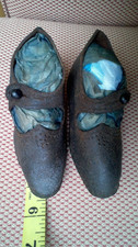 5 1/2" Antique Edwardian Hand Made Children's Leather Clogs / Shoes circa 1922