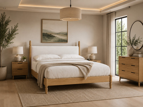 Loaf pippi king bed oak - bed, &