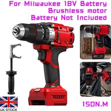 150N.m Chuck Brushless Combi Hammer Electric Drill for Milwaukee 18V Battery Kit