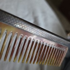 Rare Antique 1830s Assay Sterling Silver Finnigans Manchester Tortoiseshell Comb