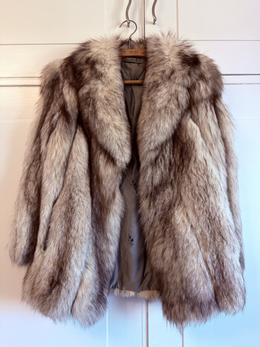 Vintage real fur coat silver - vintage,