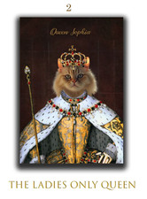 King and Queen Custom Pet Portrait for a Cat and Dog from your pet photo 21x29cm