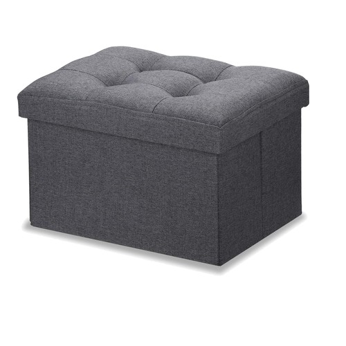 Storage ottoman with lid - storage, dark