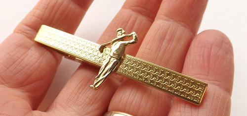 Vintage stratton tie clip gold - stratton,