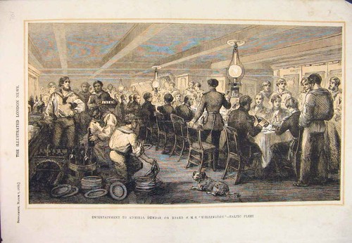 Original old antique print - old,