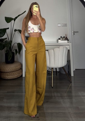 Zara linen blend high waisted - zara,