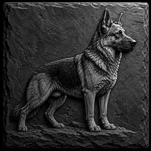 German shepherd dog engraved - german,