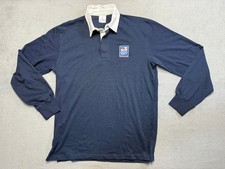Vintage Royal Navy Rugby Jersey mens size XL Long sleeve blue polo shirt rugby