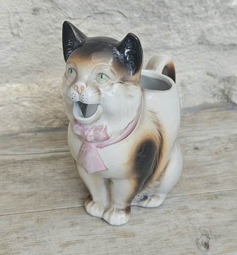 Antique cat creamer jug - antique,