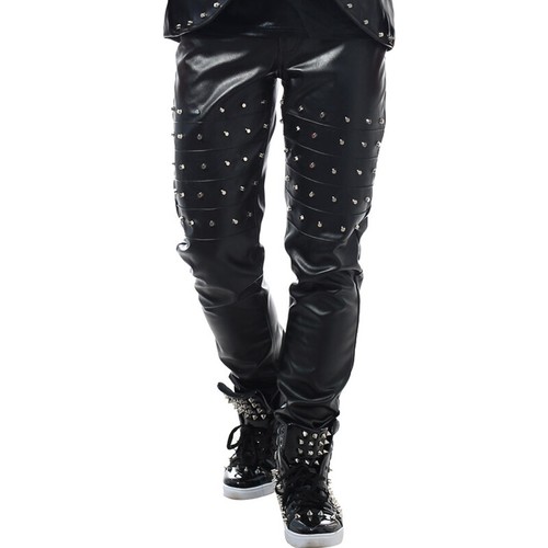 Mens punk rivets leather - mens,
