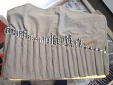 VINTAGE MIXED LOT 30 WOOD DRILL BITS FOR USE WITH HAND BRACE IN ROLL INC.RIDGWAY