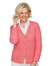 Ladies Cardigan Pointelle Knit