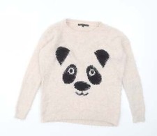 Heart & Soul Womens Pink Round Neck Nylon Blend Jumper Size 10 - Panda