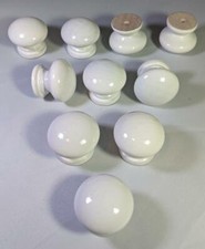 WHITE WOODEN DOOR KNOBS QUALITY KITCHEN CABINET DRAWERS HANDLES SOLID WOOD