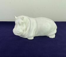 Vintage Micheal Sutty White Porcelain Hippo Figurine (Signed)