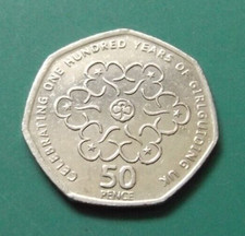 50p  COIN  50 PENCE 100 YEARS GIRL GUIDING GUIDES 2010 -  UK COIN HUNT  RARE QEI