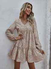 SHEIN  Summer Mini Dress Dalmatian Print Chiffon Smock Size S UK 8