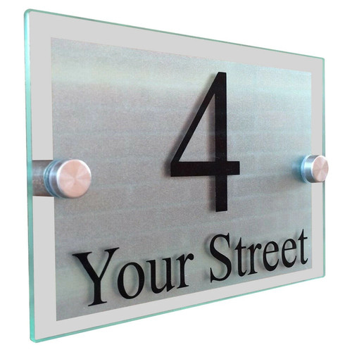 Modern door house number - door,