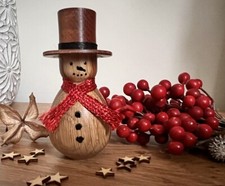 Hand Turned Wooden Snowman