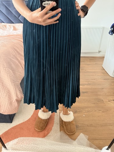 Emerald green pleated skirt - emerald,