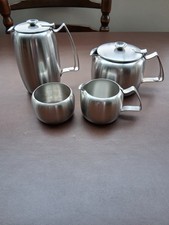 Old Hall SS Tea Pot. Water Jug. Milk Jug & Sugar Bowl.