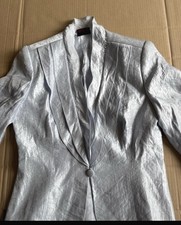 Frank Usher Vintage Jacket Size 12 Skyblue Beaded Sequin Evening Occasion