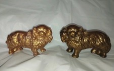 Matched Pair Ceramic Spaniel Dogs Golden Colour