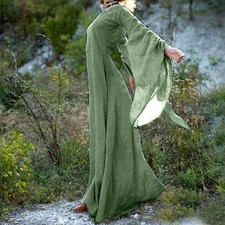 Medieval Renaissance Women Fantasy Elf Dress Halloween Carnival Costume