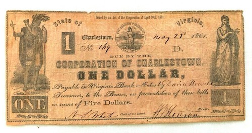 Confederate 1 note from - cw, $1